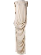 Rick Owens - Grecian Draped Dress - Women - Silk/acetate - 40, Nude/neutrals, Silk/acetate