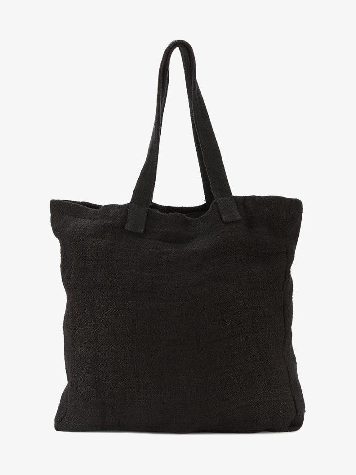 By Walid Heavy Tote Bag, Men's, Black, Linen/flax