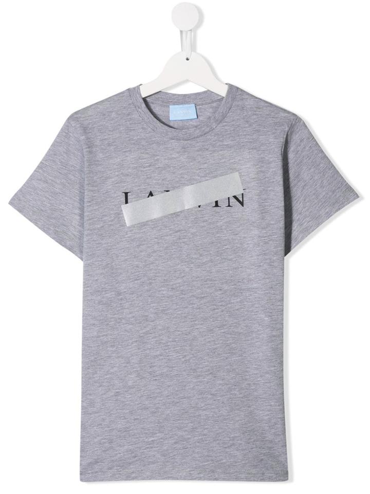 Lanvin Enfant Blocked Logo Print T-shirt - Grey