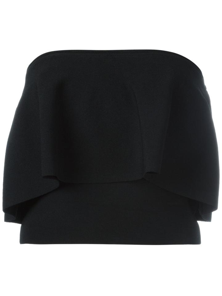 Milly Strapless Flounce Top, Women's, Size: Xs, Black, Polyester/spandex/elastane/viscose
