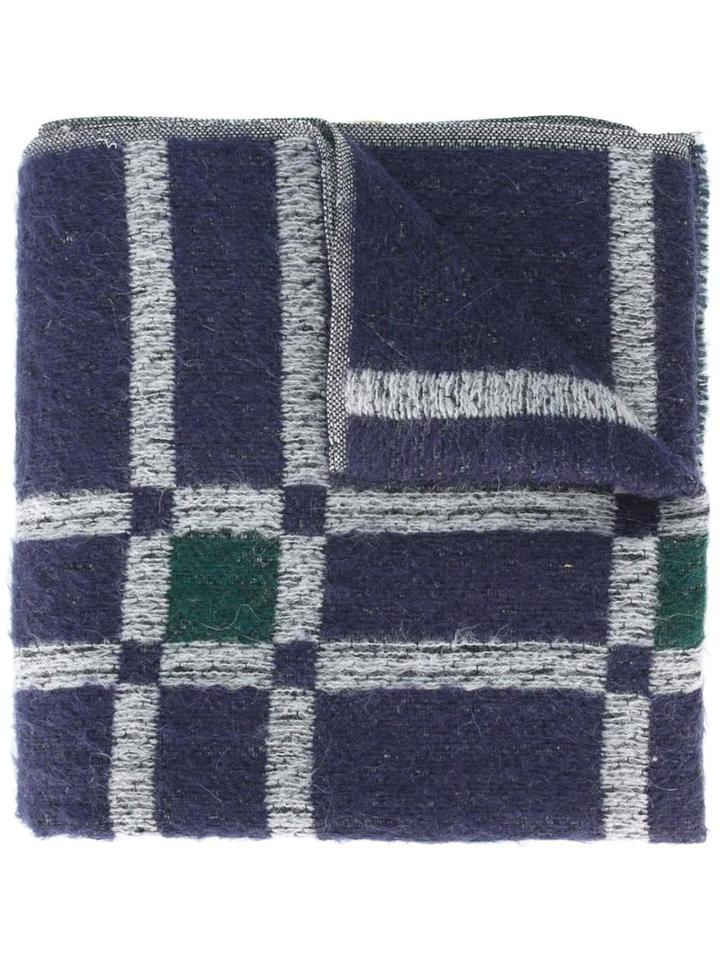 Al Duca D'aosta 1902 Plaid Scarf, Men's, Blue, Acrylic/polyamide/mohair/virgin Wool