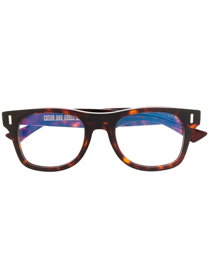 Cutler & Gross Dark Tortoiseshell Glasses - Brown