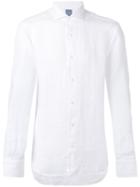 Barba - Curved Hem Shirt - Men - Linen/flax - 39, White, Linen/flax