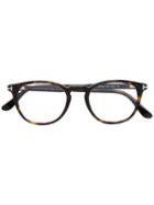 Tom Ford Eyewear - Round Frame Glasses - Unisex - Acetate - 51, Brown, Acetate