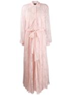 Ermanno Ermanno Maxi Lace Shirt Dress - Pink