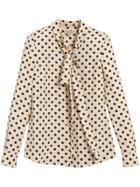 Burberry Polka Dot Pussybow Blouse - Nude & Neutrals