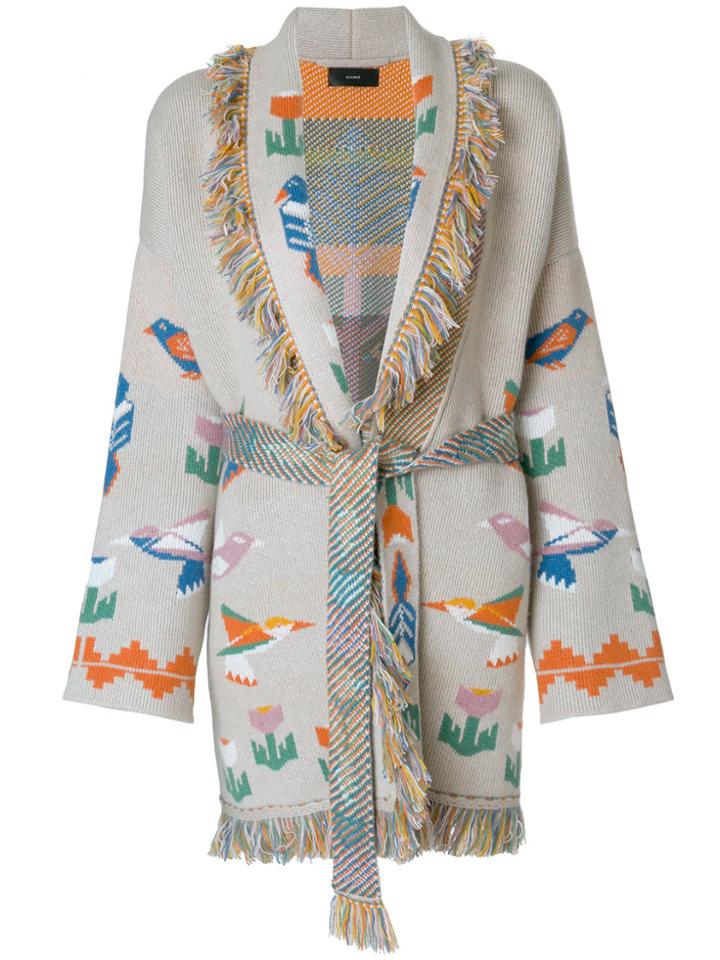 Alanui Bird Pattern Cardi-coat - Nude & Neutrals