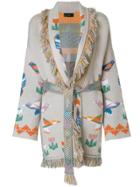 Alanui Bird Pattern Cardi-coat - Nude & Neutrals