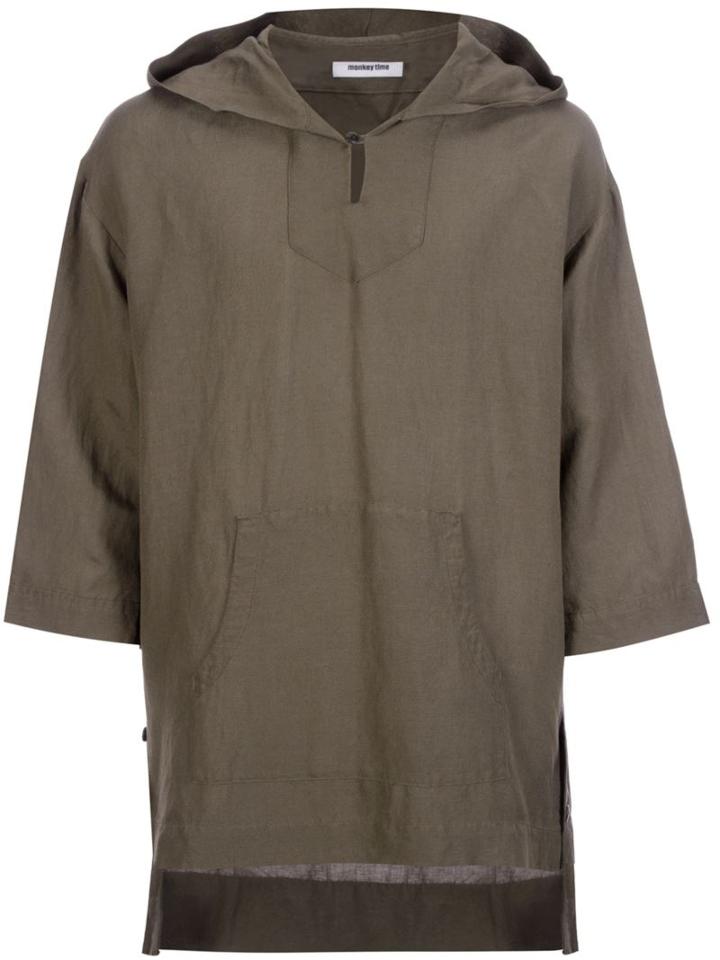 Monkey Time Hooded Shirt, Men's, Size: Xl, Green, Hemp/rayon