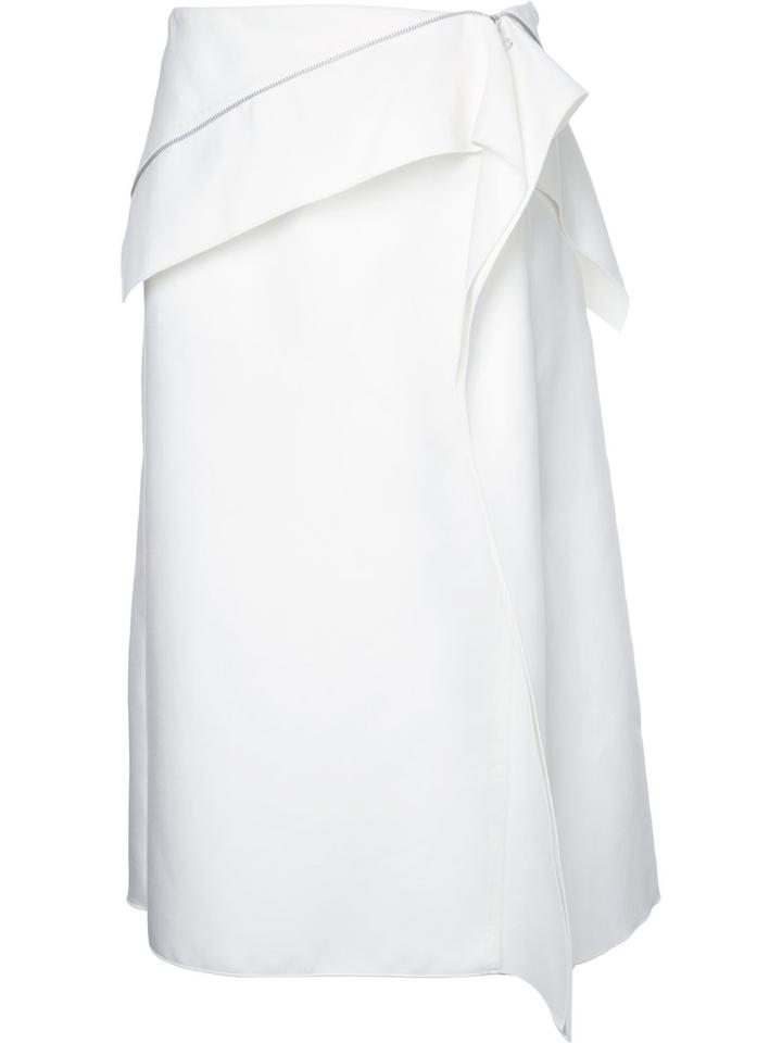 Dion Lee Axis Zip Skirt, Women's, Size: 12, White, Cotton/polyamide