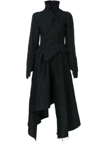 Aganovich Asymmetric Pirate Dress, Women's, Size: 36, Black, Acrylic/polyester/acetate