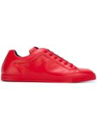 Fendi Classic Lace-up Sneakers - Red