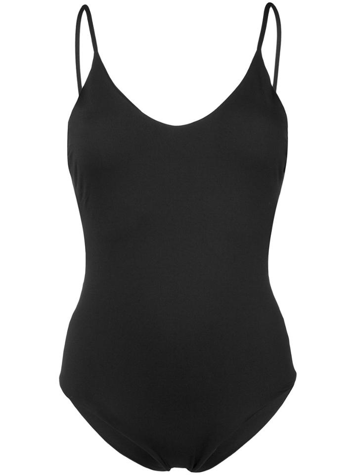 Fisico Spaghetti Strapped One Piece Swimsuit - Black