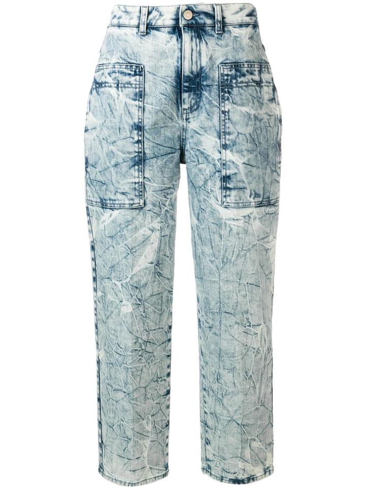 Stella Mccartney Crinkle-effect Straight-leg Jeans - Blue