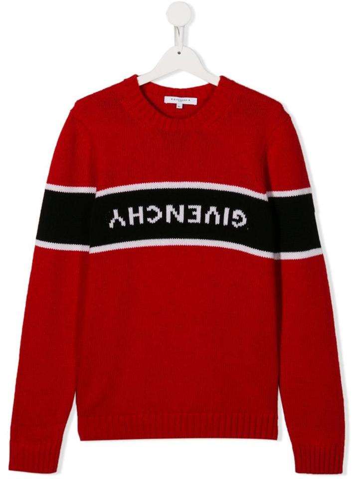 Givenchy Kids Upside-down Logo Pullover - Red
