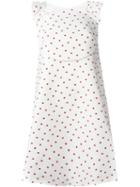 Delpozo Polka Dot A-line Dress, Women's, Size: 38, White, Cotton/polyester/polyamide/cotton