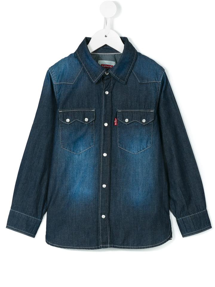 Levi's Kids - Faded Denim Shirt - Kids - Cotton - 10 Yrs, Blue