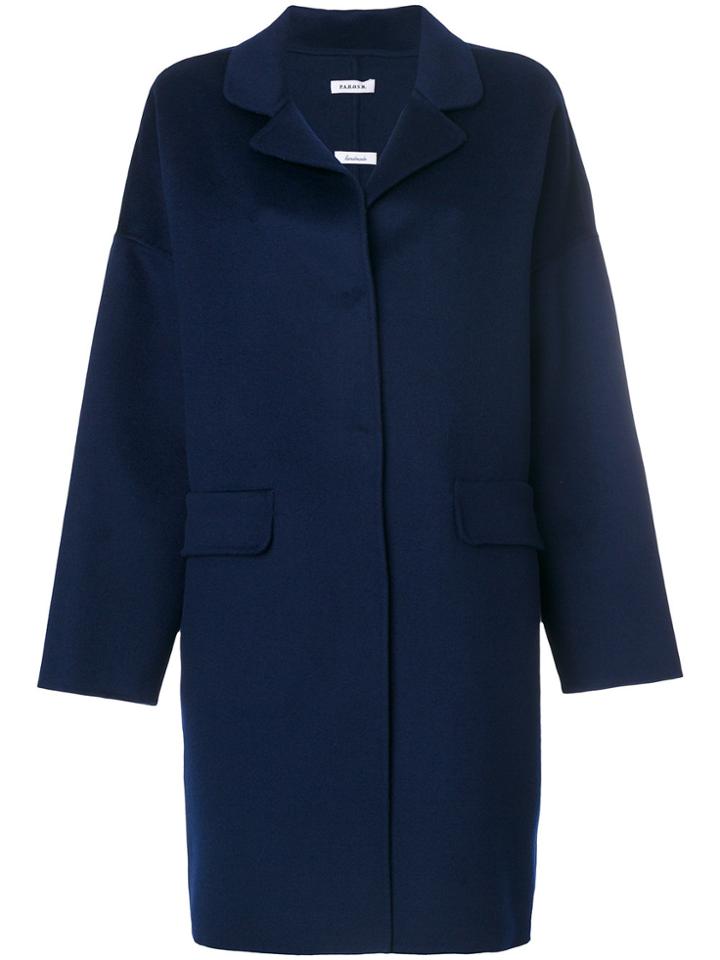 P.a.r.o.s.h. Dropped Shoulder Coat - Blue