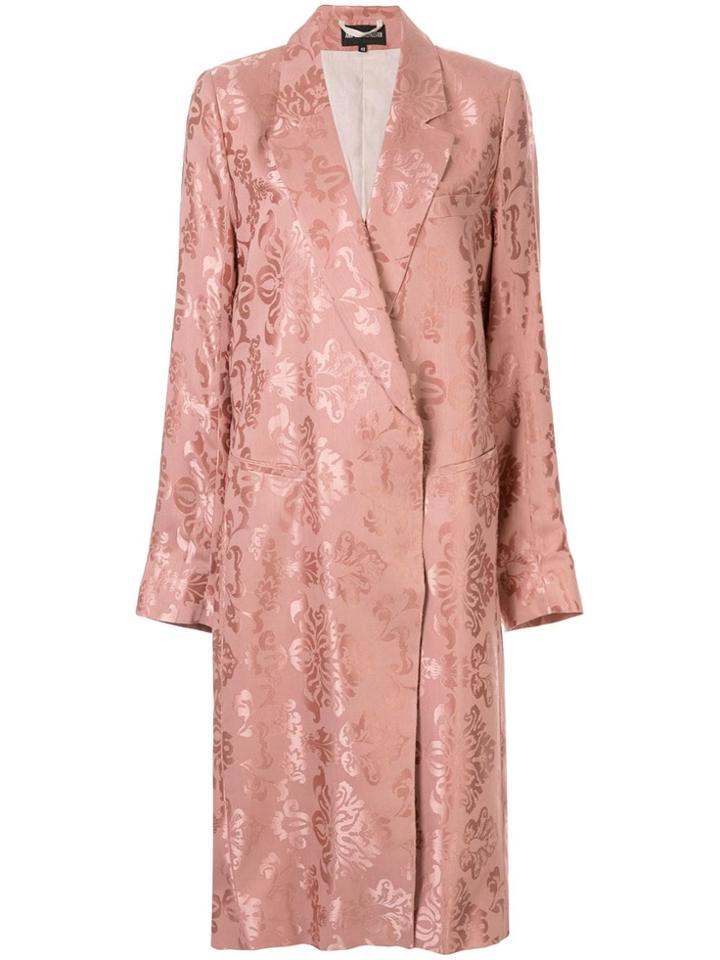 Ann Demeulemeester Pink Rny Silk Satin Midi Coat
