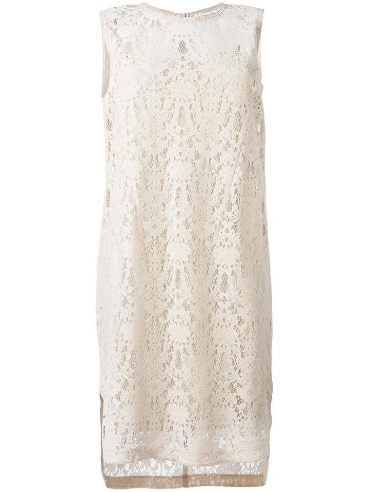Dkny Sleeveless Lace Dress, Women's, Size: Large, Nude/neutrals, Polyester/viscose/nylon