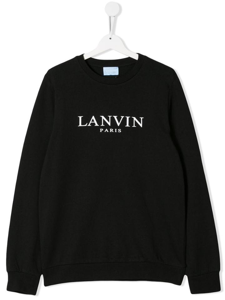 Lanvin Enfant Teen Logo Print Sweatshirt - Black