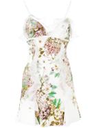 Giambattista Valli Floral Print Dress, Women's, Size: 42, White, Cotton/viscose/polyamide/silk
