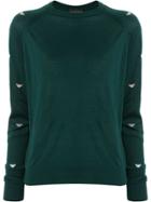 Emporio Armani Logo-sleeve Knit Sweater - Green