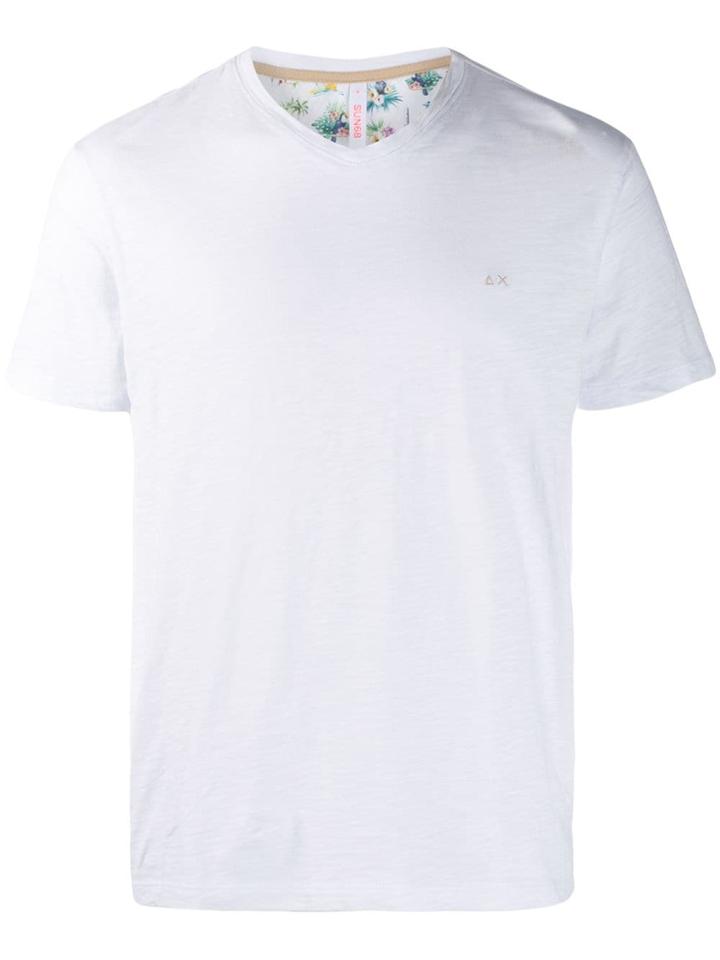Sun 68 Embroidered Logo T-shirt - White