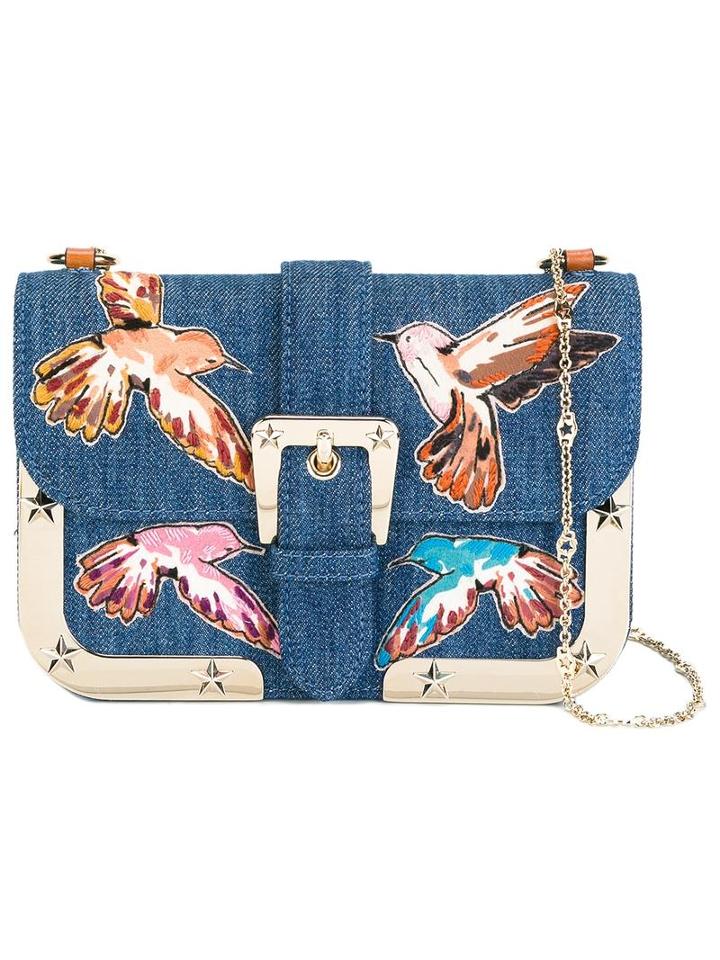 Red Valentino Denim Shoulder Bag, Women's, Blue, Cotton/metal