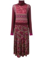 Etro Paisley Pattern Knitted Dress - Red