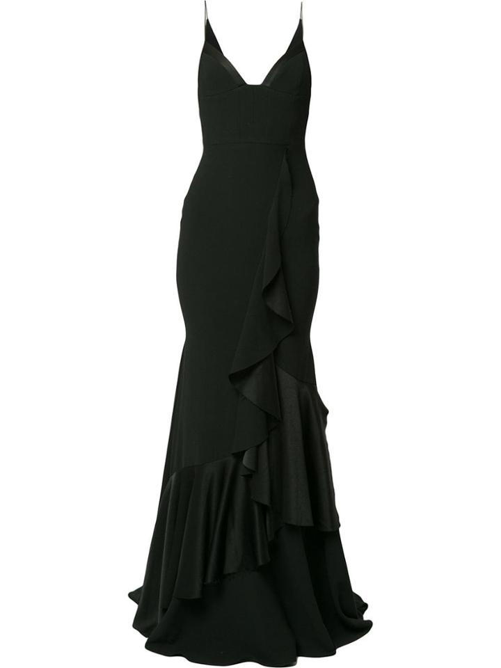 Alex Perry V-neck Long Dress - Black