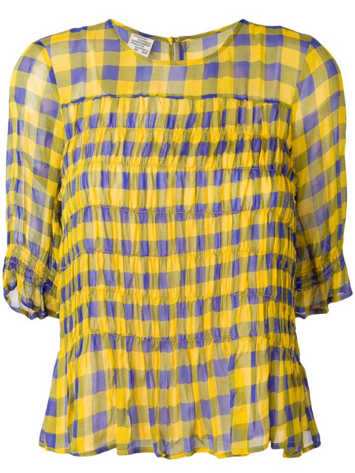 Baum Und Pferdgarten Check Print Blouse - Yellow
