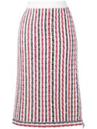 Thom Browne Wide University Stripe Yarn Skirt - White
