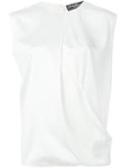 Salvatore Ferragamo Sleeveless Blouse, Women's, Size: 40, White, Silk/spandex/elastane