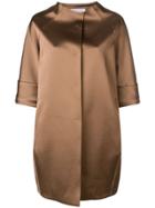 Gianluca Capannolo Oversized Cropped Sleeve Coat - Nude & Neutrals