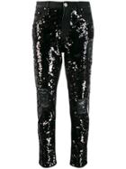 Don't Cry Sequin Slim-fit Jeans - Black