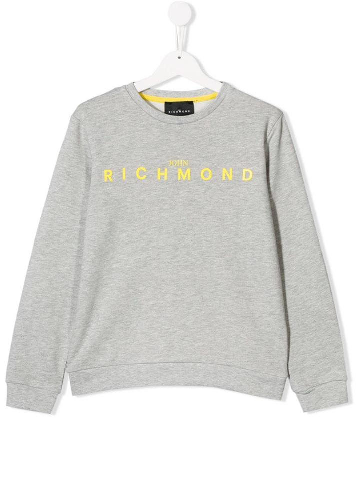 John Richmond Junior Teen Logo Print Sweatshirt - Grey