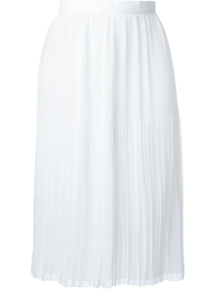 Givenchy Sheer Pleated Skirt, Women's, Size: 40, White, Silk/polyester/acetate