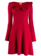 Red Valentino Ruffled Knitted Short Dress