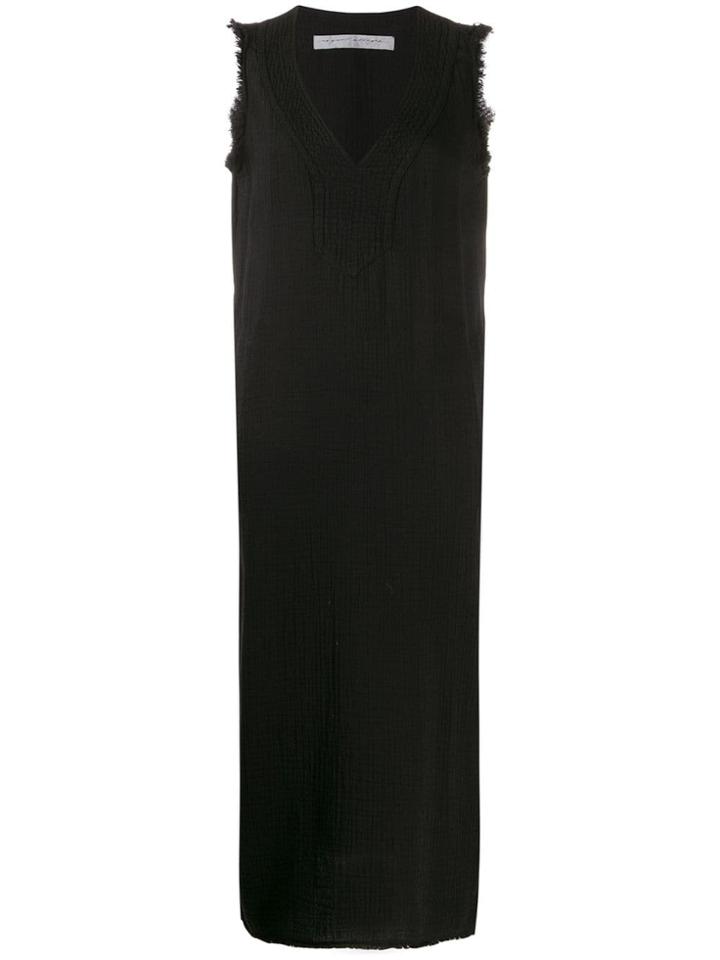 Raquel Allegra Unfinished Hem Midi Dress - Black