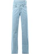 Y / Project Double-waistband Loose-fit Jeans, Men's, Size: Small, Blue, Cotton