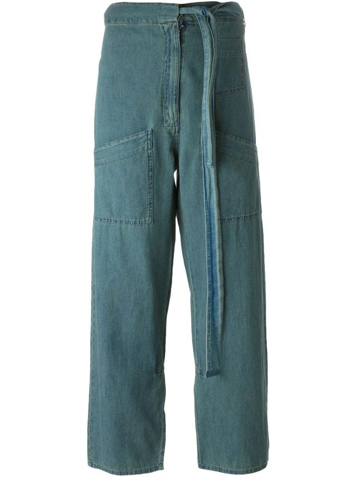 Mm6 Maison Margiela Belted Jeans, Women's, Size: 36, Blue, Cotton