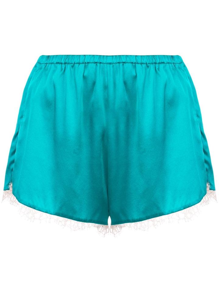 Fleur Du Mal Lace Trim Tap Short - Blue