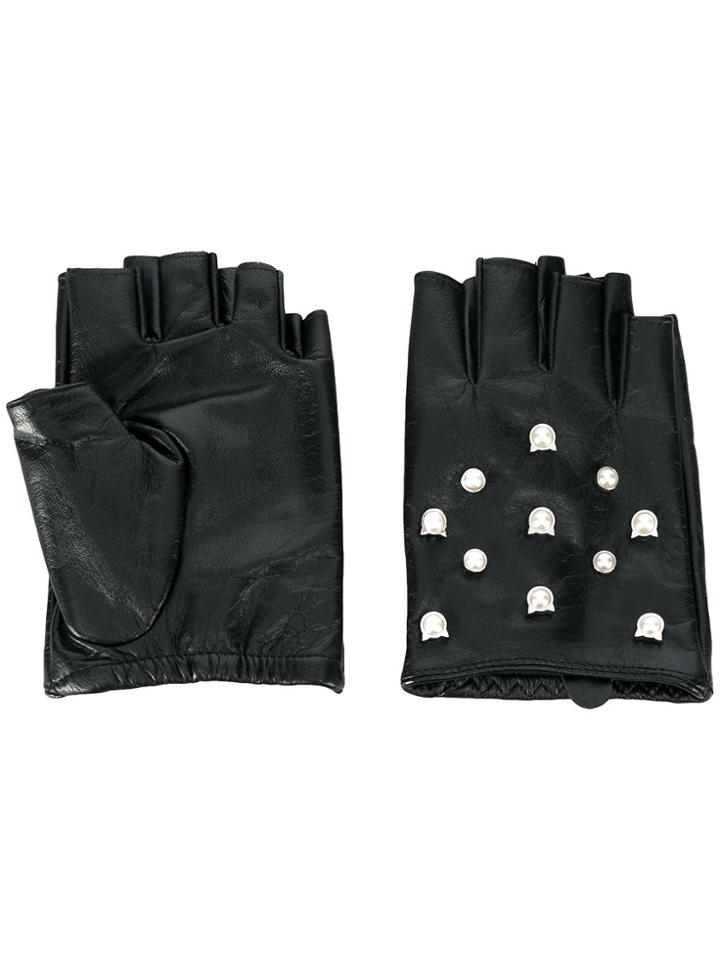 Karl Lagerfeld Karl Cat Pearl Gloves - Black