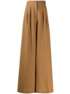 Alberta Ferretti High Waisted Flared Trousers - Brown