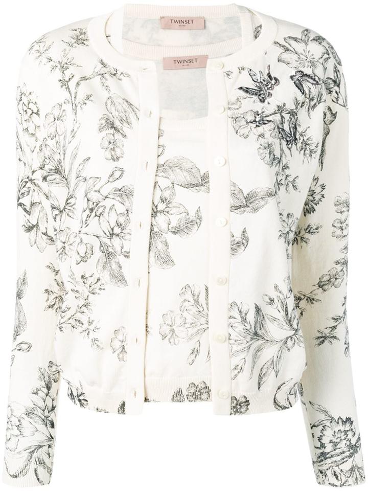 Twin-set Floral Print Tank-top - Neutrals