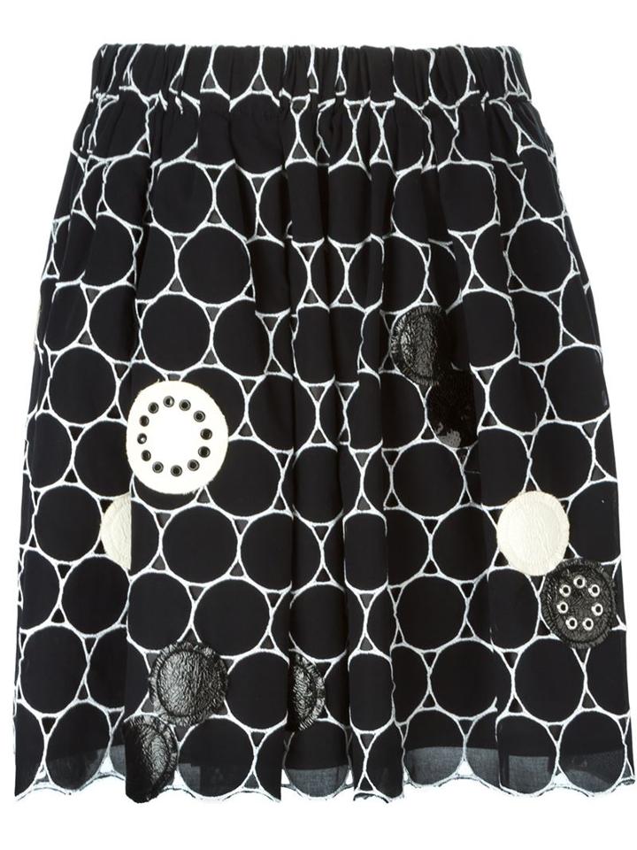 Marc By Marc Jacobs Embroidered Circle Skirt, Women's, Size: S, Black, Cotton/polyester