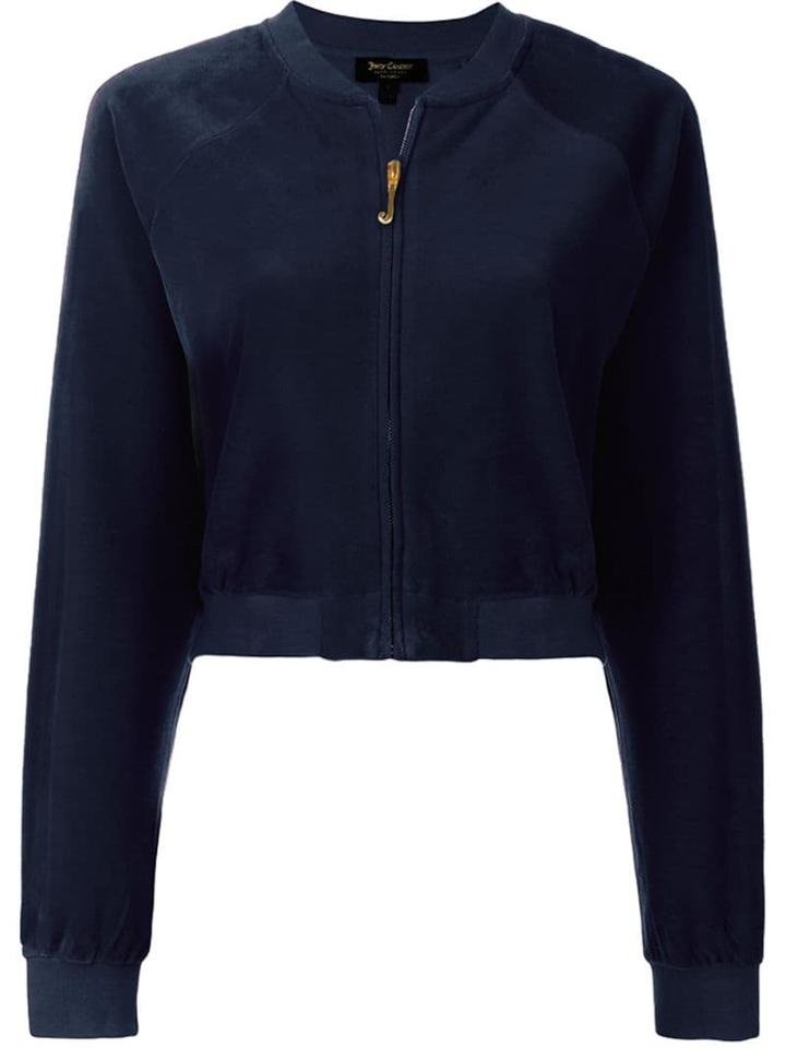 Juicy Couture Velvet Cropped Jacket - Blue