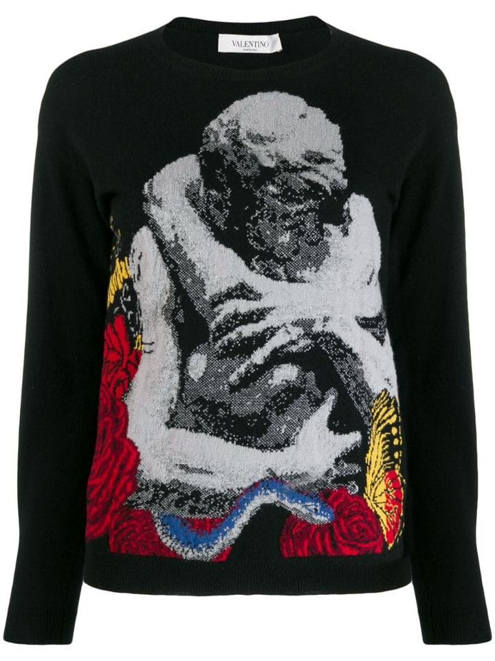 Valentino Lovers Intarsia Sweater - Black