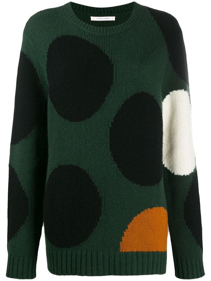 Chinti & Parker Dot Intarsia Jumper - Green